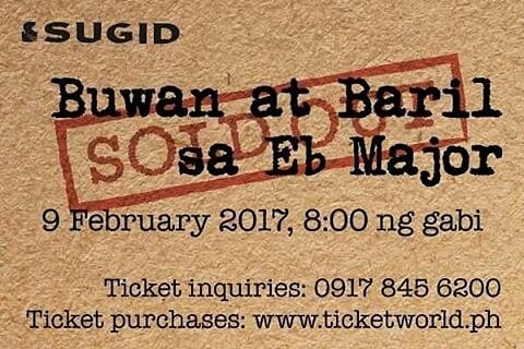 WeLoveJCSantos's tweet photo. Panoorin ang Buwan at Baril sa eb Major, sa darating na Peb 9, 10, 11, 12, Bantayog ng mga Bayani Center. 
 #SUGID na! #BuwanatBaril https://t.co/SEKHNbCiyl