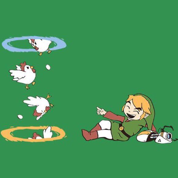 WrdCldngStore's tweet photo. What happens when Aperture Science comes to Hyrule... #legendofzelda #link #apeturescience https://t.co/hfKS3MfRGJ https://t.co/KHCABO1Pgn
