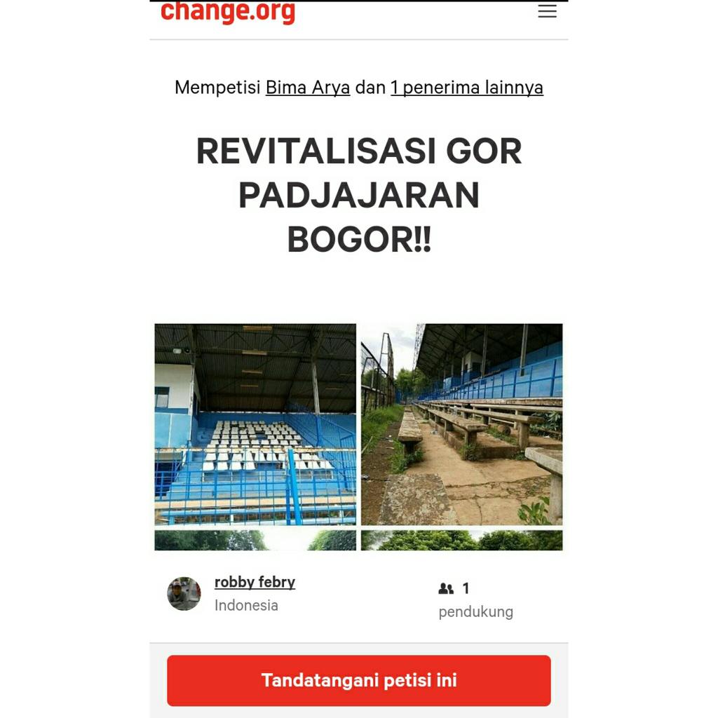 Bogor_Pride's tweet photo. bantu kami memenuhi petisi ini, karena bogor butuh stadion yg layak https://t.co/mpv2YkyoaT https://t.co/pkLcVQ3vWl