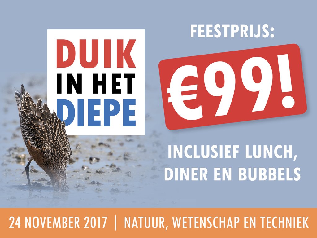 Kom voor een bizar lage prijs naar de feesteditie van de Natuur, Wetenschap en Techniekconferentie Duik in het Diepe biologieplusschool.nl/pagina/confere…