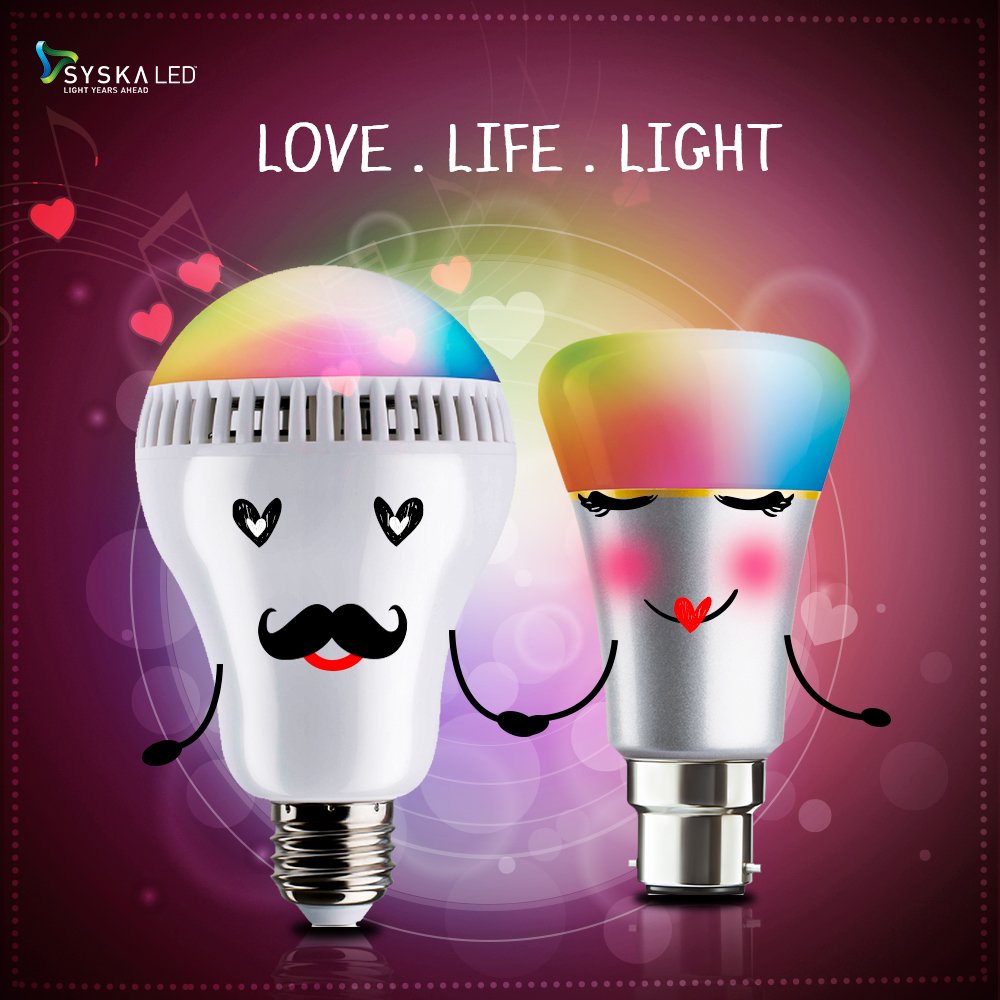 SyskaWorld's tweet photo. The newest 'B- Couple' in Town, our Smart Light Series :-) This Valentines, let there be Light! #SyskaLED #SmartLightSeries https://t.co/czYYgwHiiA