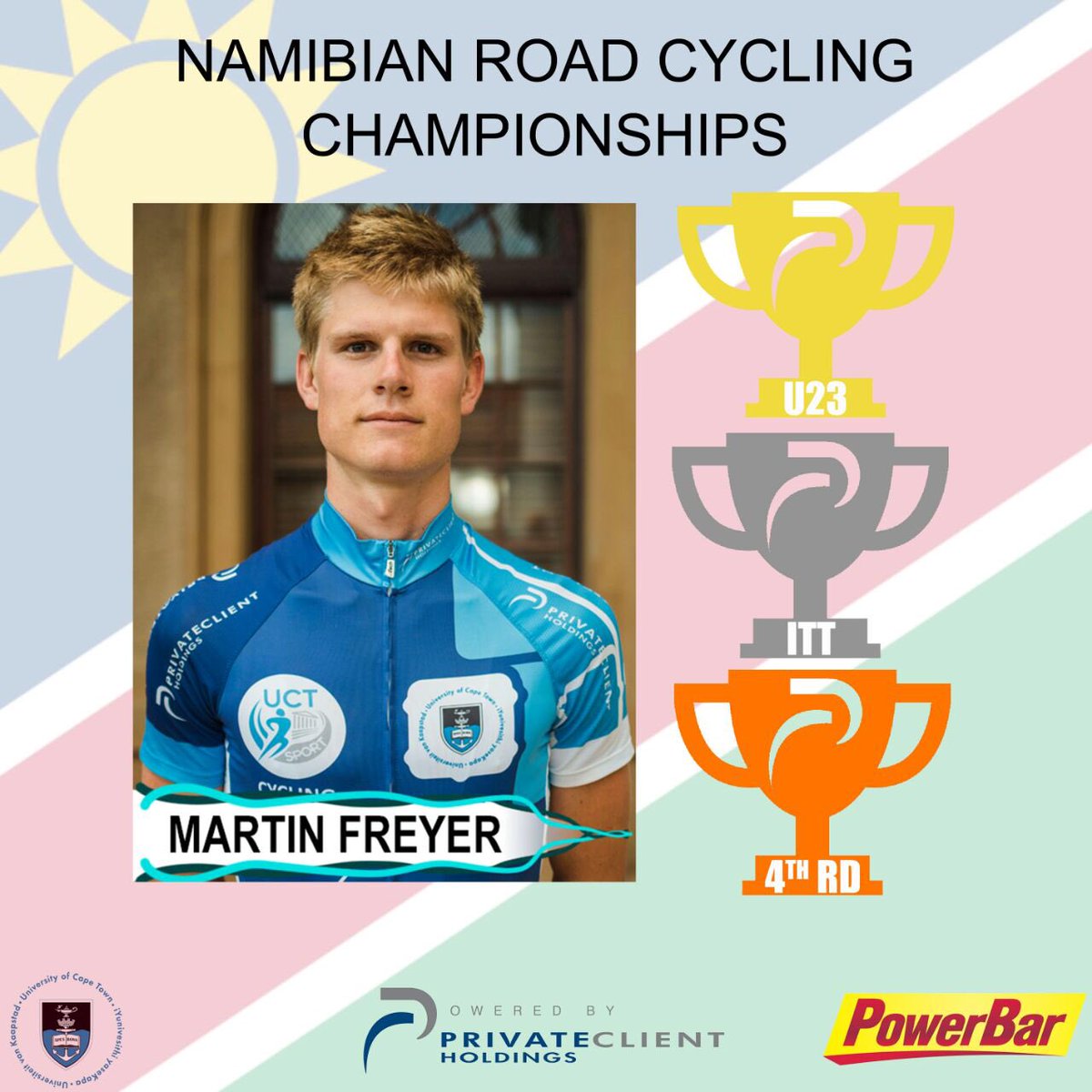 uctcyclingteam's tweet photo. So proud of @MartinFreyer achievements at @NamCycleFed Nationals! Looking forward to seeing how he performs on Saturday 💪🏽. @PrivateClientH https://t.co/l7FVfTi1pT