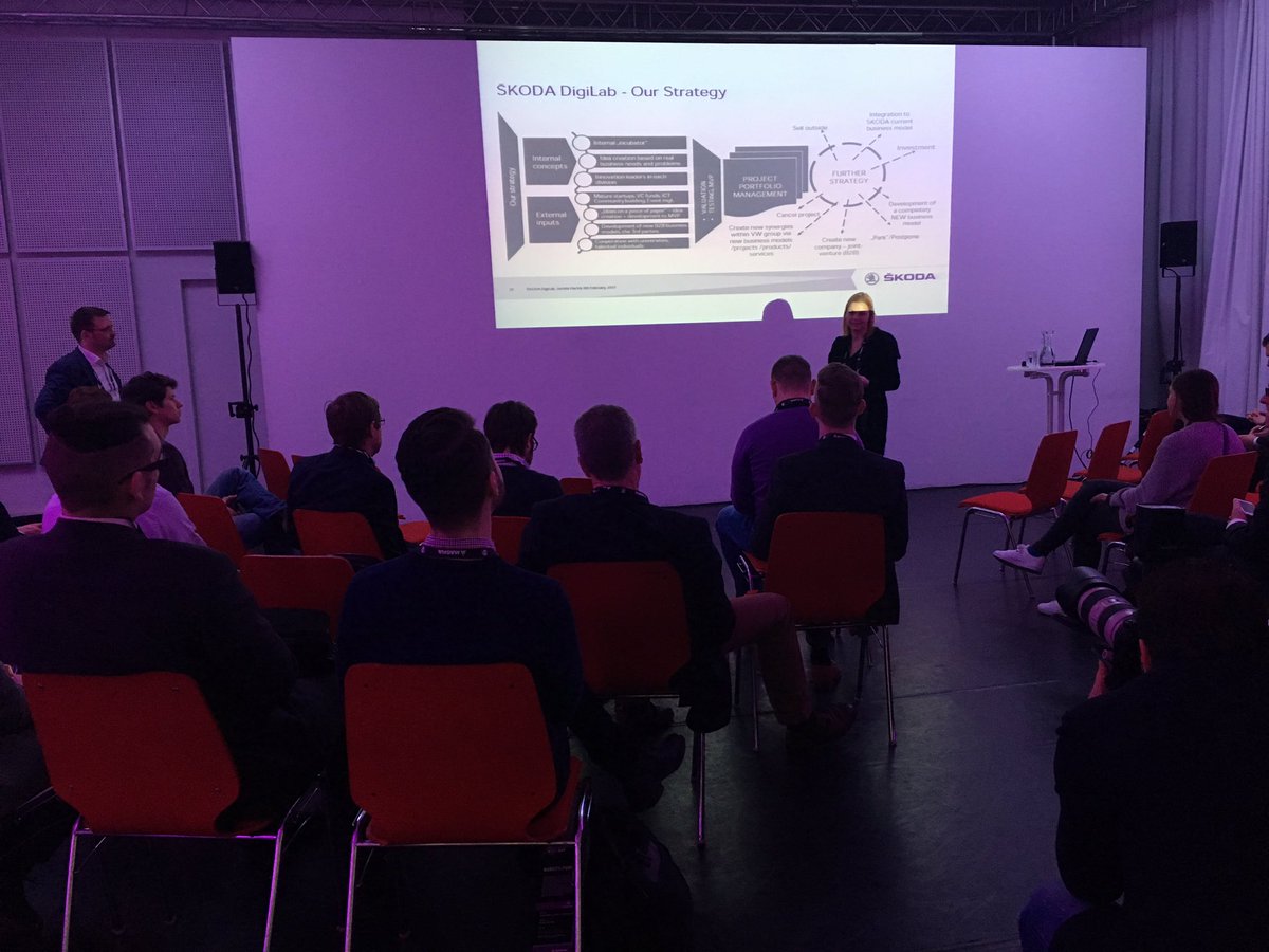 Pioneers's tweet photo. Connect to Skoda Workshop #MobilityPioneers w/ Sebastian Lasek & Jarmila Placha @skodade #skodadigilab #automotive https://t.co/vIIttiik8i
