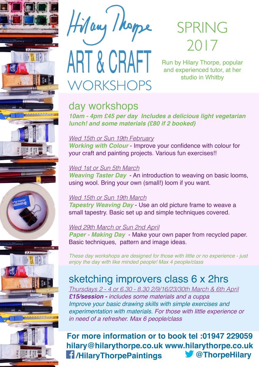 ThorpeHilary's tweet image. My art classes and craft workshops for spring at my studio in #whitby please rt xx #textiles #workshop #yorkshirecoast @northyorkmoors #art