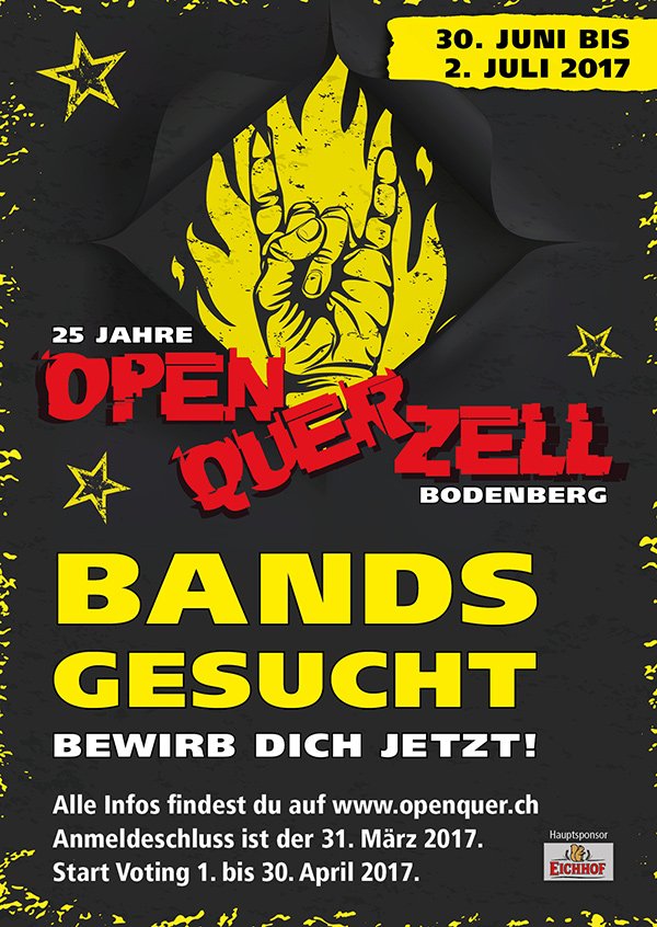 OpenQuerZell's tweet photo. #Bandvoting2017: Alle Infos auf https://t.co/K3GeqkEYos
Anmeldeschluss 31. März 2017
Voting 1. bis 30. April 2017 #festival #openquer https://t.co/myI2jpDPCY