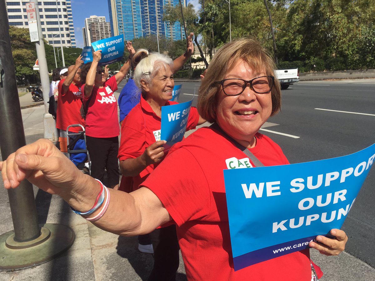 YurikoHeart8's tweet photo. @MikeKulick @pnish75 @LauriePure @ctakamura3933 @ConcernedAging    Volunteers at the Kupuna Care Rally earlier today. https://t.co/AQRGEa320C