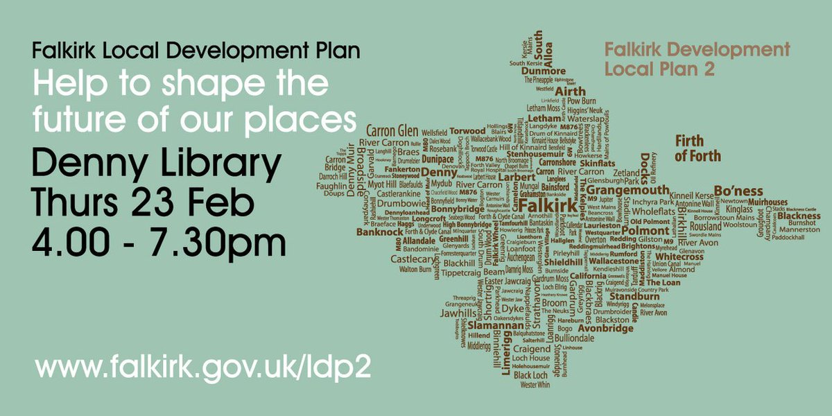 falkirkcouncil's tweet image. 22/2 Denny Library is hosting the first drop in for our new #ldp2 that outlines how the area could develop falkirk.gov.uk/events/event.a…   #ldp2