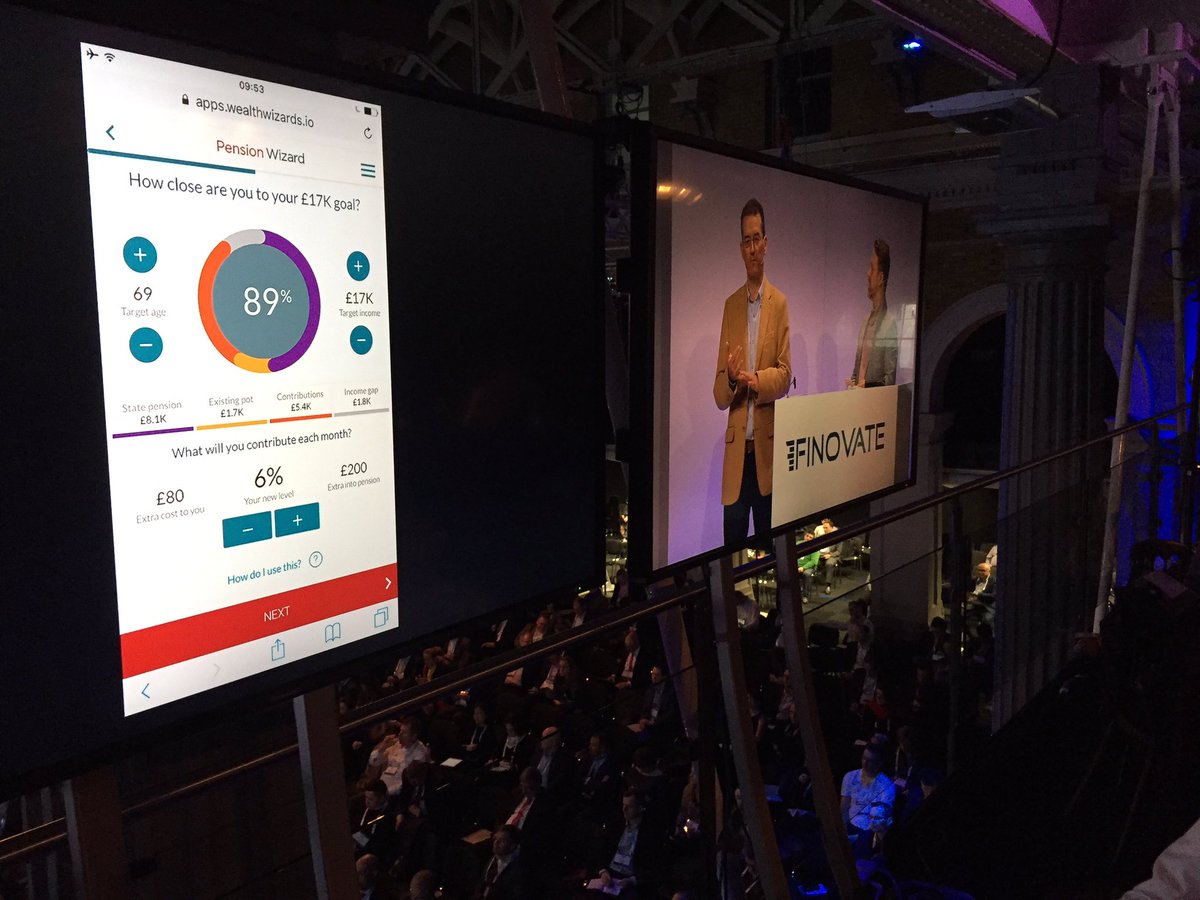 richbtheo's tweet photo. Nice #GuidedOutcomes solution for employers to help staff plan for retirement @wealthwizards at #finovate #Roboadvice https://t.co/OluWJRYOcK