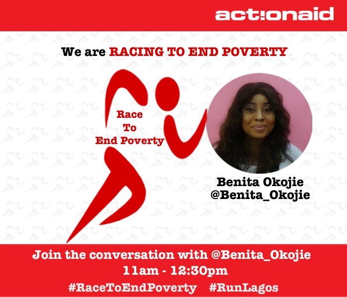 ActionAidNG's tweet photo. .@Benita_Okojie The conversation is about to commence. Join us at #RunToEndPoverty #runlagos https://t.co/MNSq9MvCnM