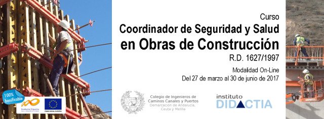 CICCPDemAndaluc's tweet photo. #Formacion Curso Online de Coordinador de Seguridad y Salud en Obras de Construcción para colegiados @IDidactia https://t.co/y3faEnTyk3 https://t.co/xuwacvhCaf