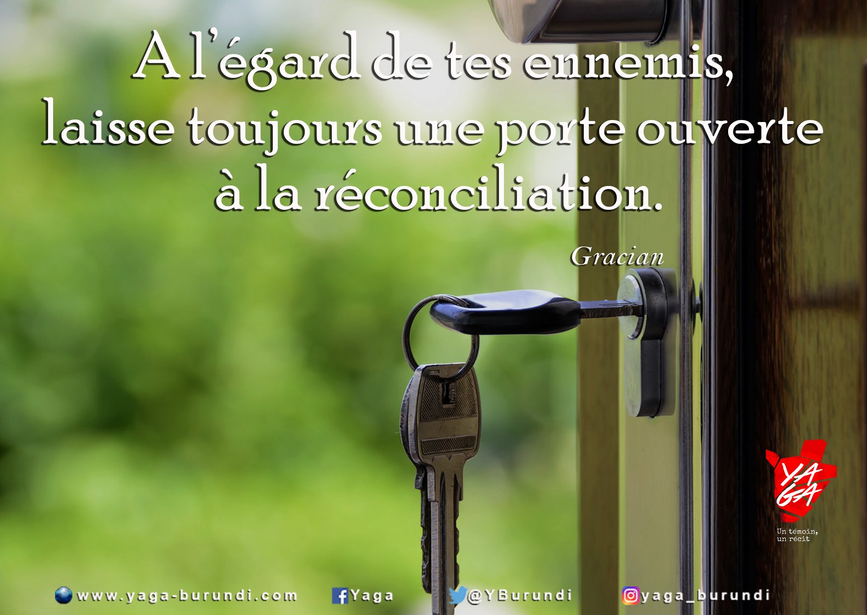 تويتر Yaga Burundi على تويتر Citation Du Jour A L Egard De Tes Ennemis Laisse Toujours Une Porte Ouverte A La Reconciliation T Co A0chrzf7tl