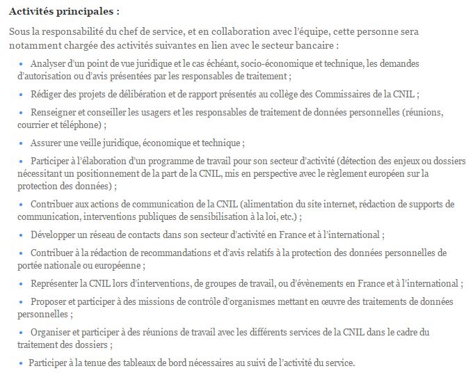 CNIL's tweet photo. EMPLOI | La @CNIL recrute un(e) juriste au service économique spécialisé(e) sur le secteur bancaire → https://t.co/d2UBmKhUHg #banque https://t.co/TxRm78Rc20