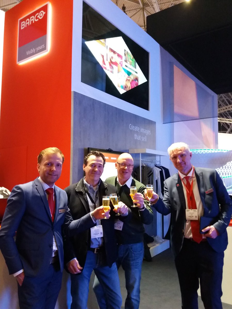 courtraisane's tweet photo. Happy customers  @Barco booth. NOS celebrated F90 , X &amp; R series flexible LED in their broadcast studios. Thanks for your trust &amp; business! https://t.co/gCqgSa2Esy