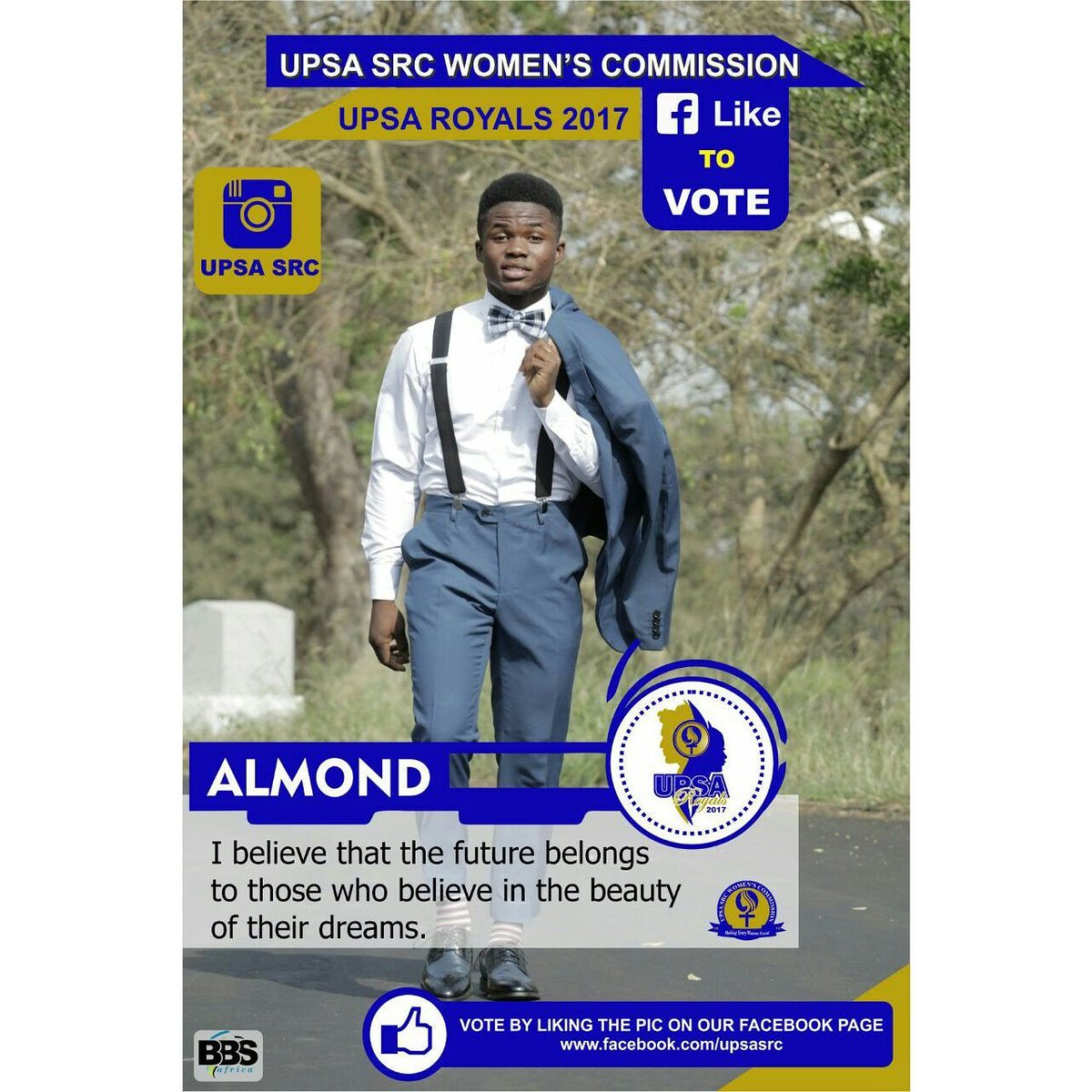 campus_bgh's tweet photo. #UPSARoyals17.... Vote by liking their pictures out Instagram page (@campusbroadcastgh) #UpsaSrcWeek17 #InsideUPSA https://t.co/SPEpLDopv2