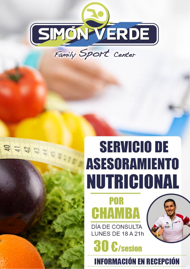 Todos los lunes de 18:00 a 21:00 horas, Servicio de Asesoramiento Nutricional en <a href="/SimonVerdeSport/">Simón Verde Sport</a> de #Gelves a cargo de #Chamba.