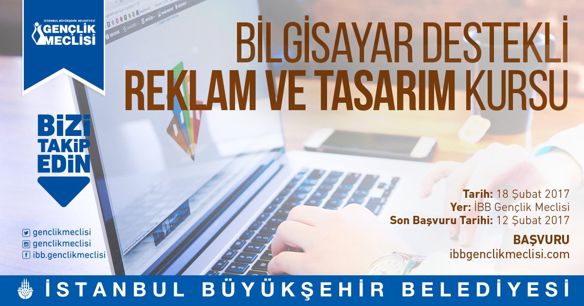 GenclikModeli's tweet image. İBB Gençlik Meclisi Uluslararası Gençlik Eğitim Akademisi (UGEA) Bilgisayar Destekli Reklam ve Tasarım Kursu
facebook.com/events/2632717…
#UGEA