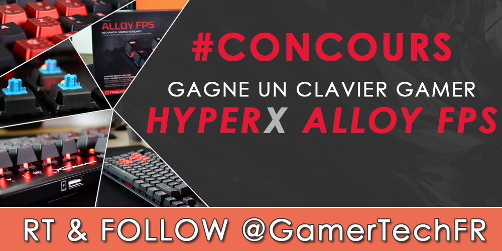 GamerTechFR's tweet image. 💥#CONCOURS💥

Un #clavier #gamer @HyperX Alloy FPS à gagner ! 

👉 Pour participer : RT + Follow @GamerTechFR 

T.A.S dans ~15 jours !