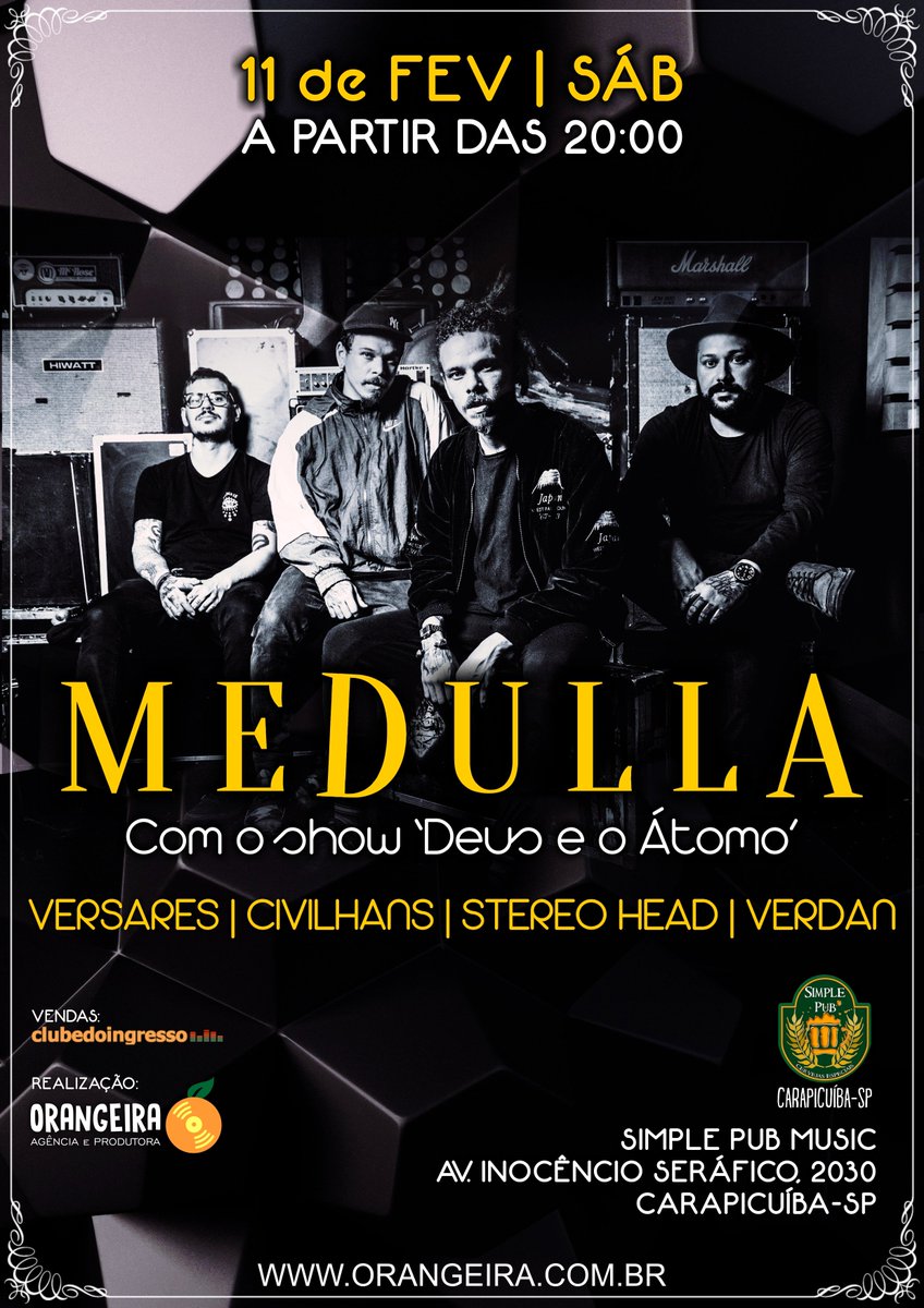 lucas_orangeira's tweet photo. Sábado tem #Medulla #Versares e muito mais no #SimplePubMusic https://t.co/yOqUG9SvAk