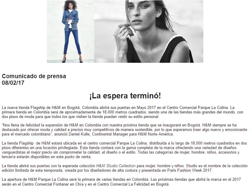 MaximoOfficial_'s tweet image. #FelizMiercoles Finalmente @hm abrirá sus puertas en Colombia en Mayo 2017