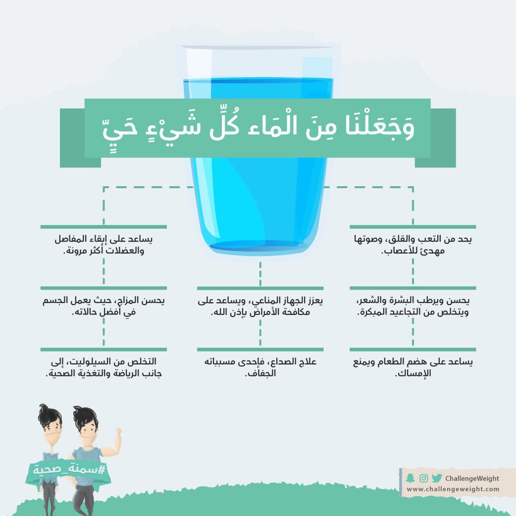 ChallengeWeight's tweet photo. وكيف لنا أن نحيا من غيرها؟ أهميته في نظامنا اليومي للعيش بصحّة وعافية بإذن الله 💦
#سمنة_صحية https://t.co/uTebaGGy5d