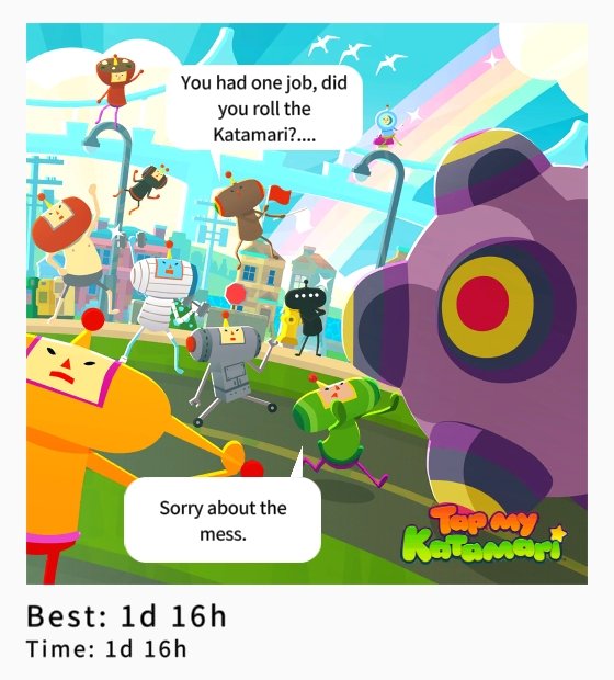 WYS_Vlog's tweet photo. Help a little green guy roll sticky clumps! #tapmykatamari https://t.co/pUsn55ojv8