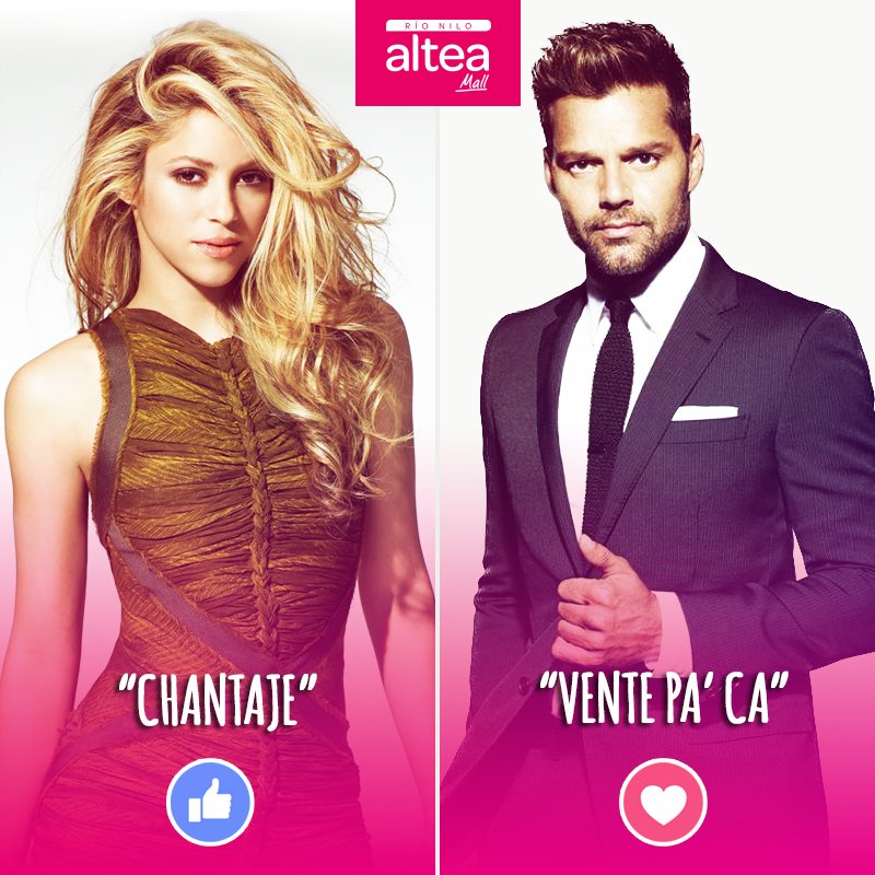 AlteaRioNilo's tweet photo. ¿Cuál es tu canción favorita? 🤔🤔🤔  #Shakira #RickyMartin #hits https://t.co/0kflrCbAIs