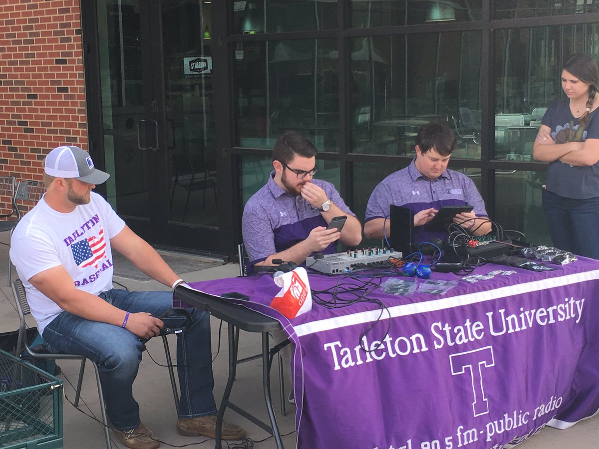 Tarleton Baseball's Jake Hasbrouck is on 100.7 FM and KXTR.com right now! Live at the dining hall