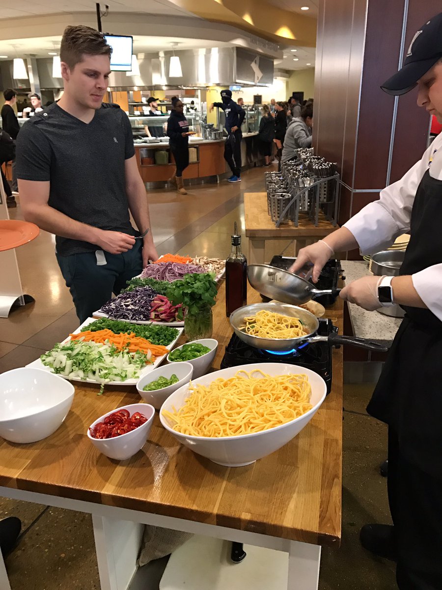 EdDevoid's tweet image. Chefs table at the Caf. Asian noodle bowl