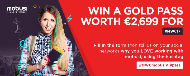 MOBUSICOM's tweet photo. Time's running out!
Fill in your details https://t.co/ZMB7TVzuWb then tell us why you love working with mobusi using #MWCmobusiVIPpass https://t.co/n9EVqlkdHF
