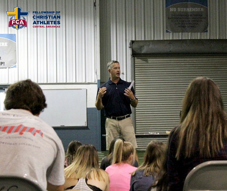 FCACentralAR's tweet photo. Our very own Ryan Webb speaking at the first Conway FCA huddle. Thanks to all who helped. #ConwayFCA #FCA https://t.co/Ed2evzygrS
