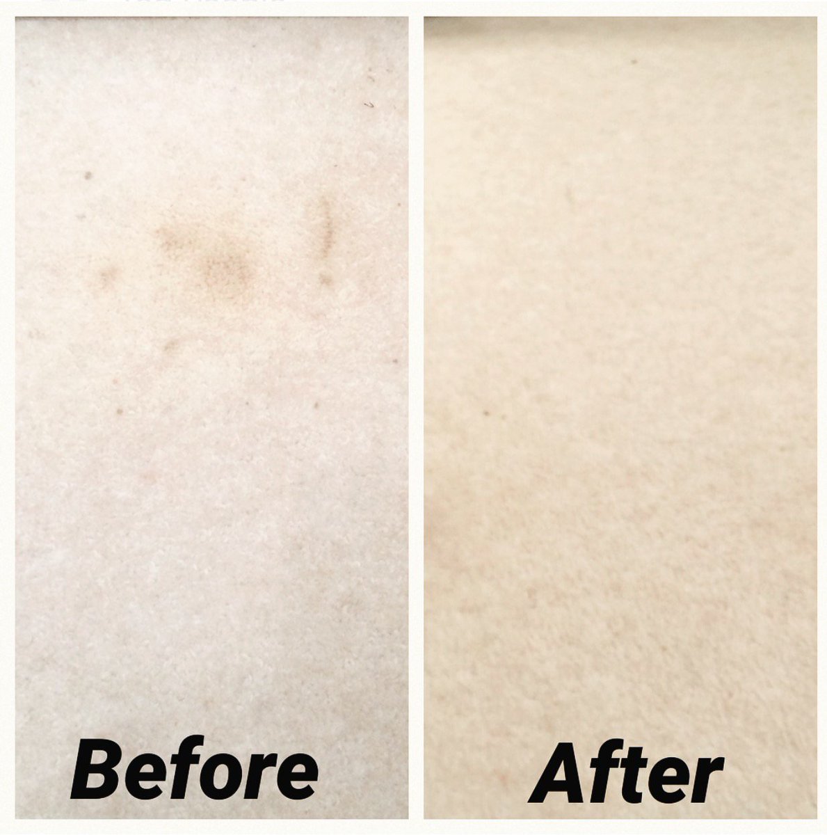 It's plain to see the difference a deep-down carpet clean can make, even on hard-to-remove make-up stains #kent #surrey #banishthosestains