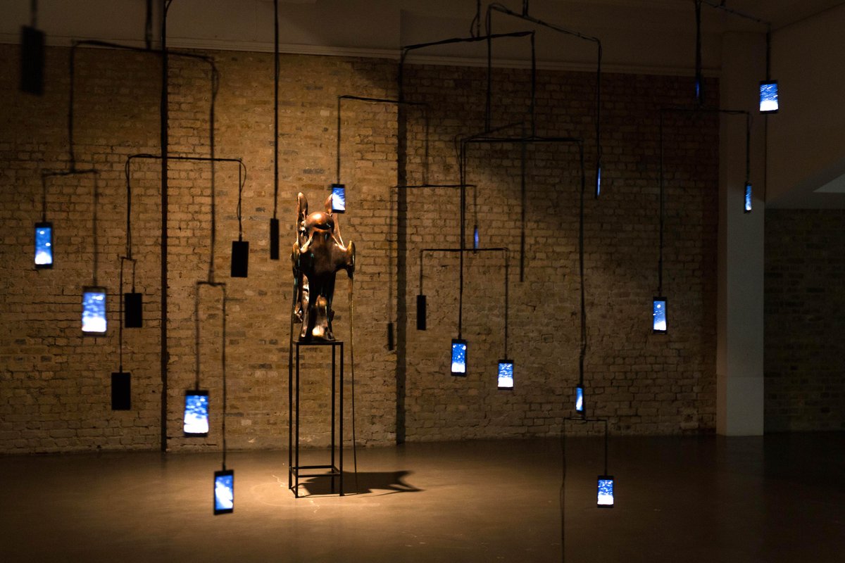 _TheWhitechapel's tweet image. A 21st century mobile of luminous phones takes centre stage in Alicja #Kwade's installation bit.ly/29Q7gZz