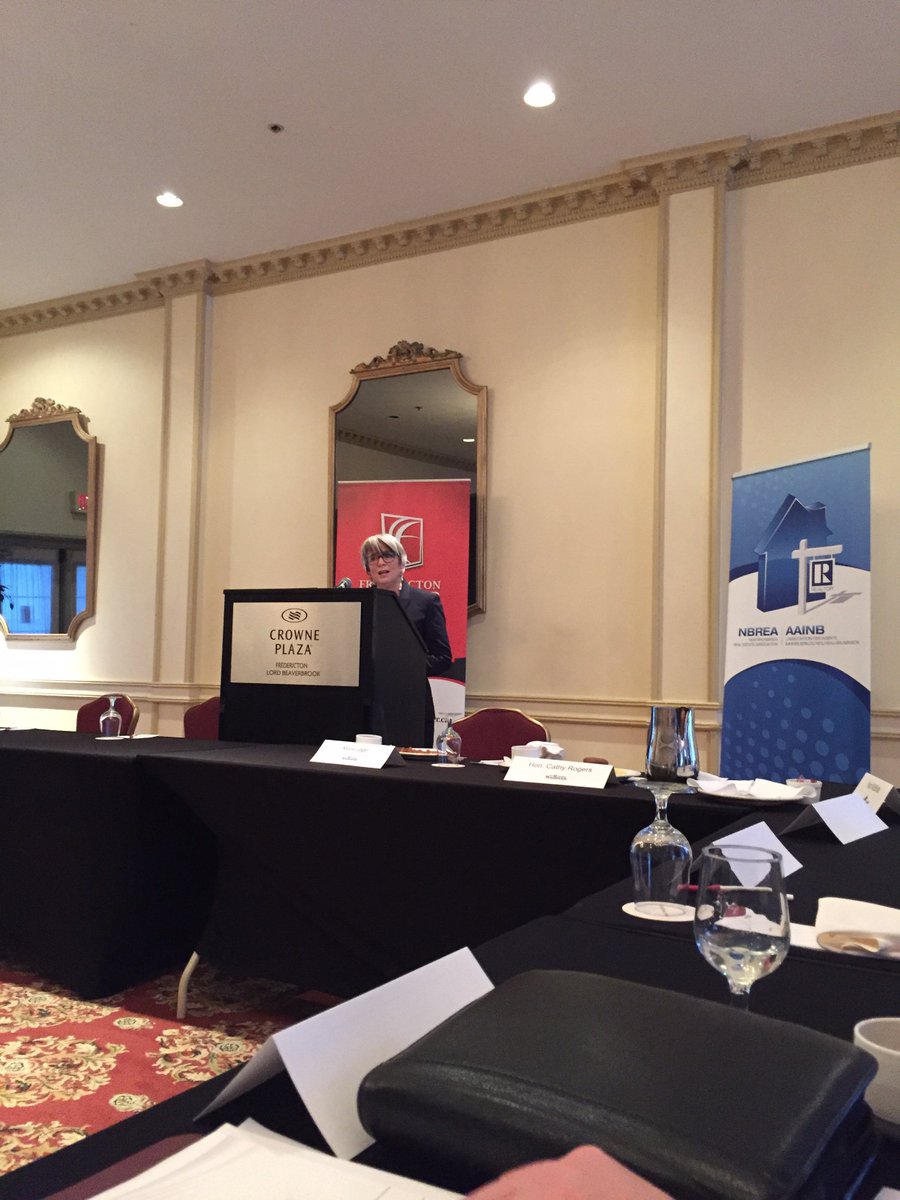 Eric_Holman's tweet photo. Hon. Cathy Rogers NB minister of finance opening speak #fredericton #chamberofcommerce #nbpoli #nbrea #newbrunswick https://t.co/nAUm2kqdnS