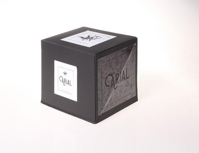Proposta guanyadora de Joan Carles Rigo per al concurs del packaging de l'exclusiu oli d'olivó Arial