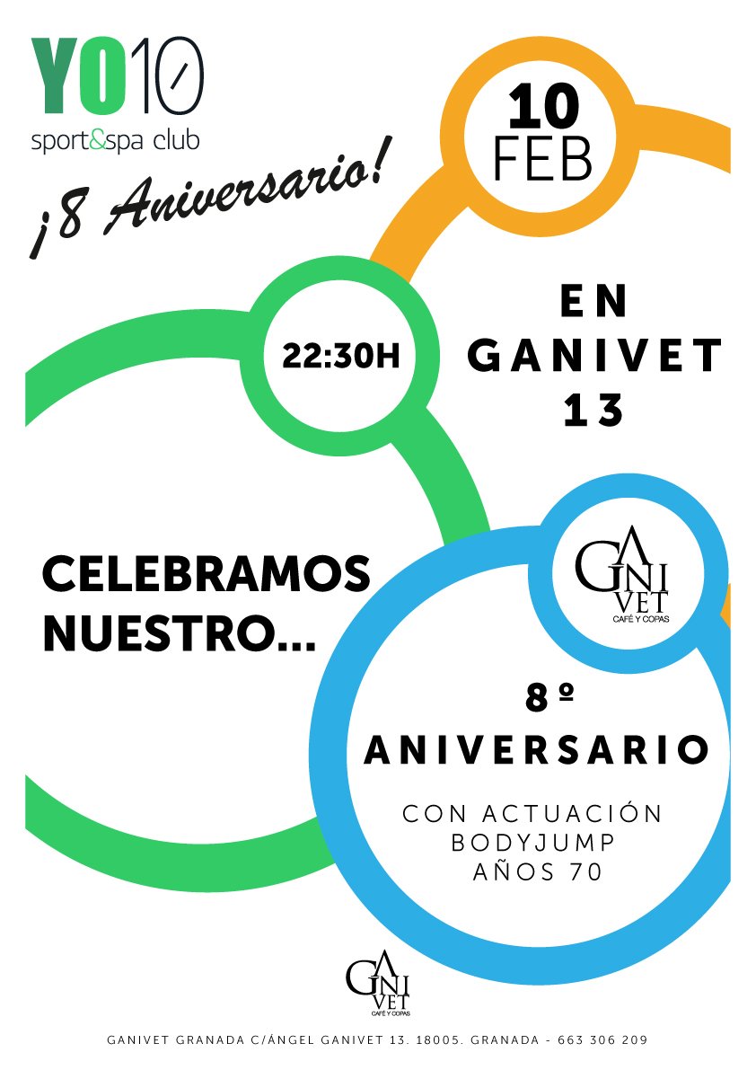 Este viernes celebramos el #8ºAniversario de @YO10granada...go!