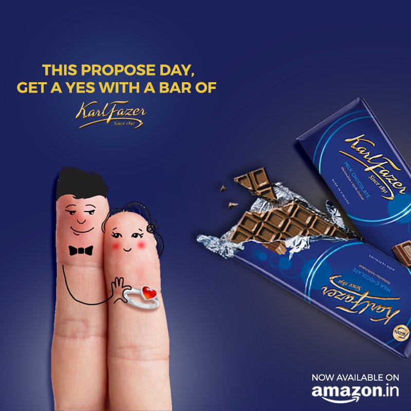 CosmoFineFoods's tweet photo. Happy Propose Day! Grab a Karl Fazer bar and get her to say YES! 
Shop online at: https://t.co/meCrJOUoXE

#CosmoFoods #ProposeDay #VDay https://t.co/cvU93UnSgS