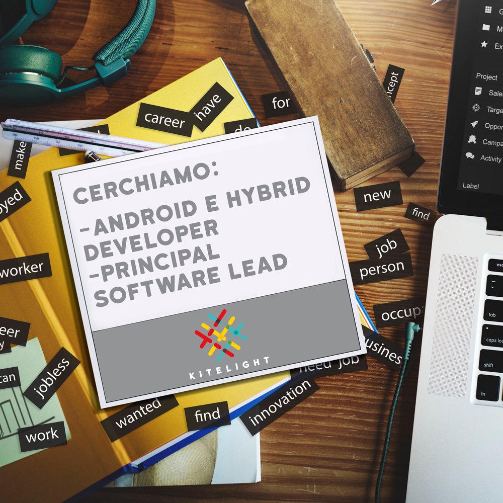 Kitelight_Tech's tweet image. Sei un #Android e Hybrid #Developer o un #SoftwareLead?
Entra a far parte del team #Kitelight, contattaci!