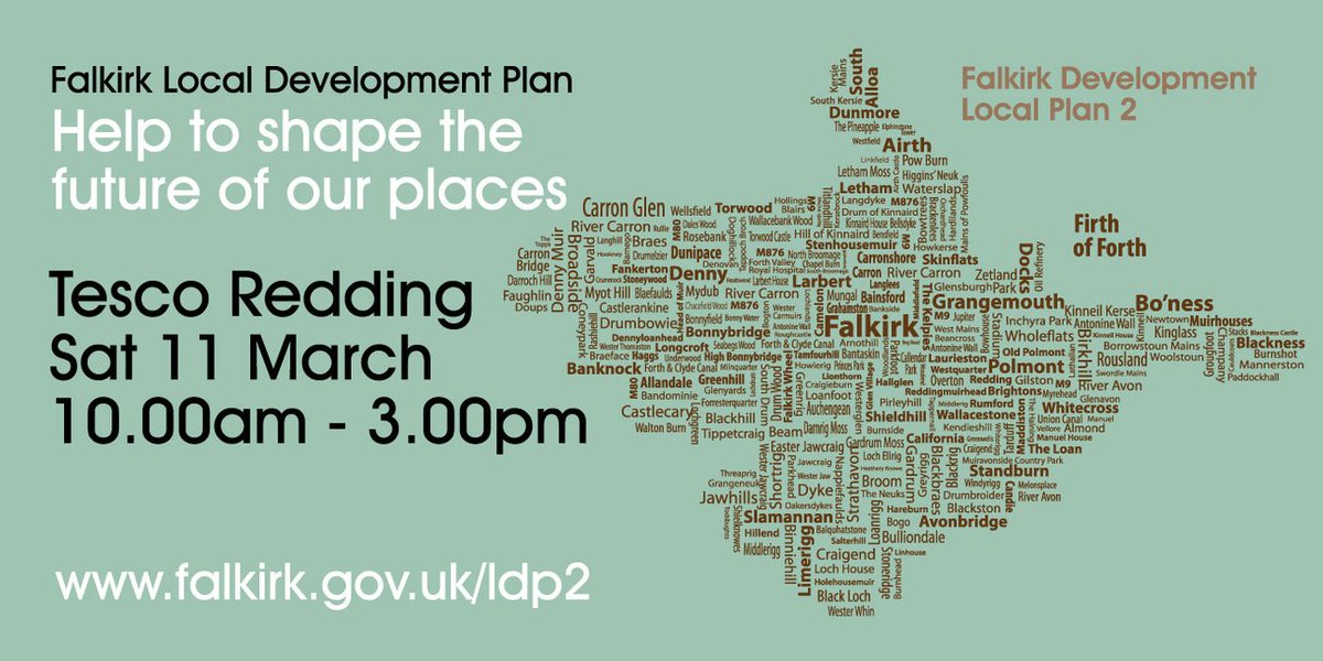 falkirkcouncil's tweet image. See how development could happen over the next 20 years locally – drop in at Tesco this Saturday in #Redding falkirk.gov.uk/events/event.a… #ldp2
