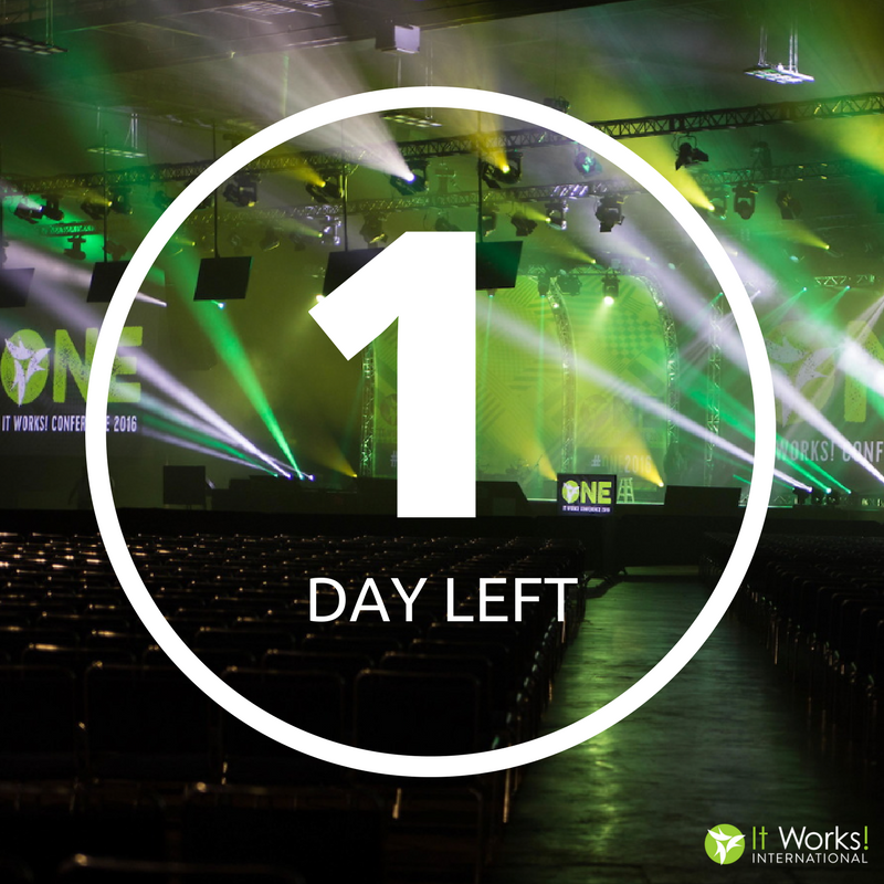 ItWorksINTL's tweet photo. The anticipation is almost too much to bear!! We are only ONE DAY AWAY from taking things to a #WholeNothaLevel at #ONE2017! https://t.co/ohR9AhysnD