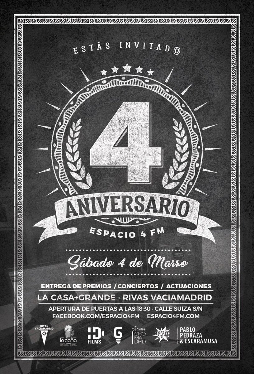Espacio4FM's tweet photo. ¡CELEBRAMOS 4 AÑOS! https://t.co/6qZkIlknwq