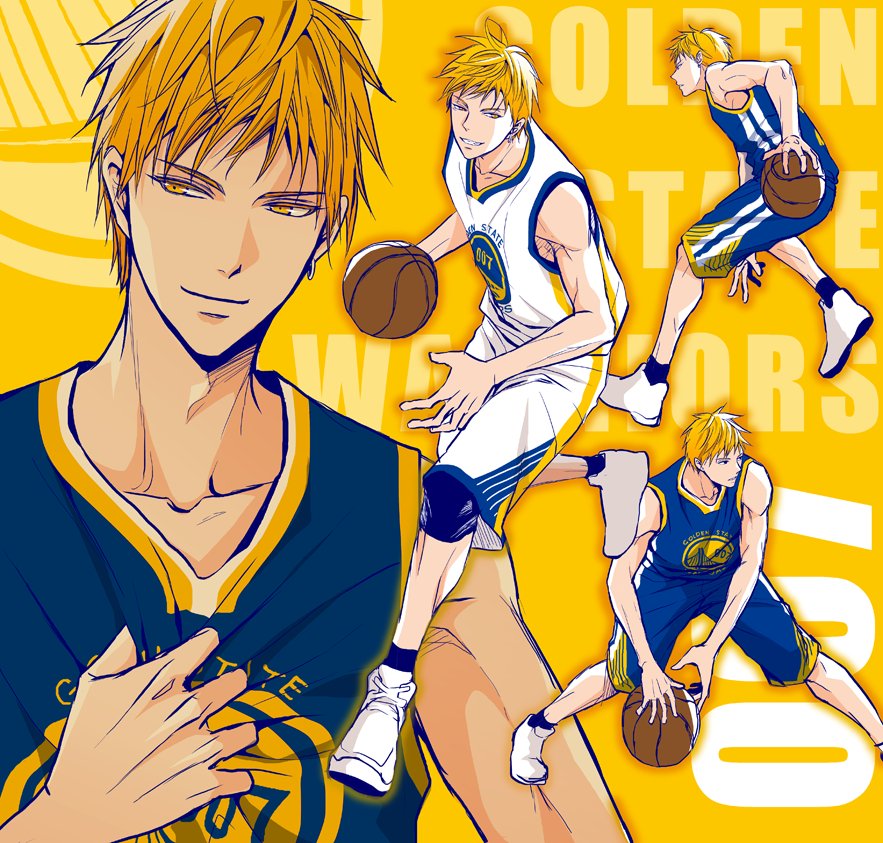 basketball uniform basketball blonde hair 1boy male focus sportswear yellow eyes  illustration images