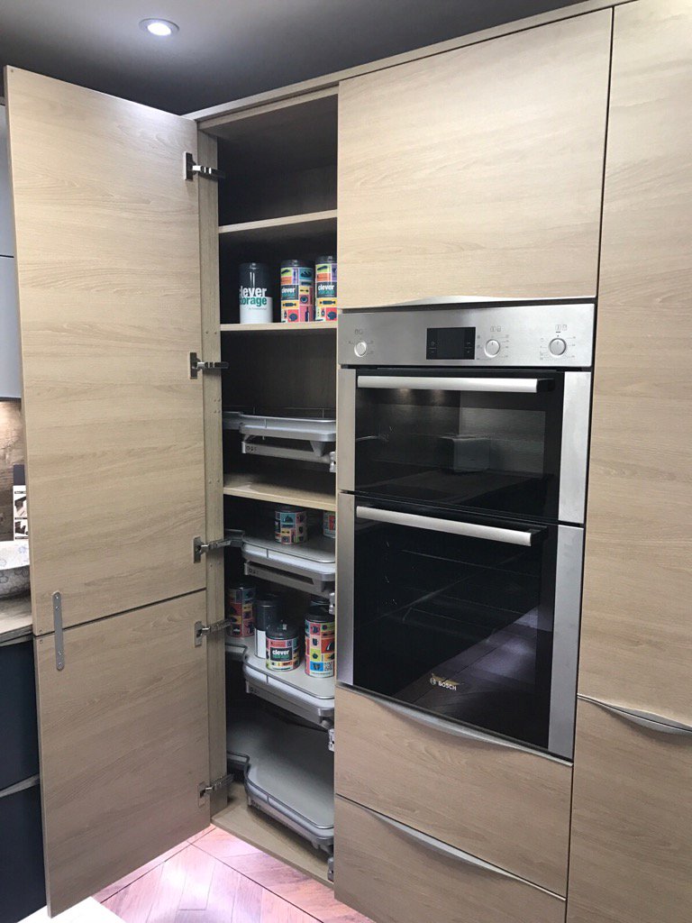 RPkitchens's tweet photo. This larder Le-Mans unit is an excellent use of space! #larder #corner #storage #kitchens #chippendale #Interiors https://t.co/yVjy6xLlaS