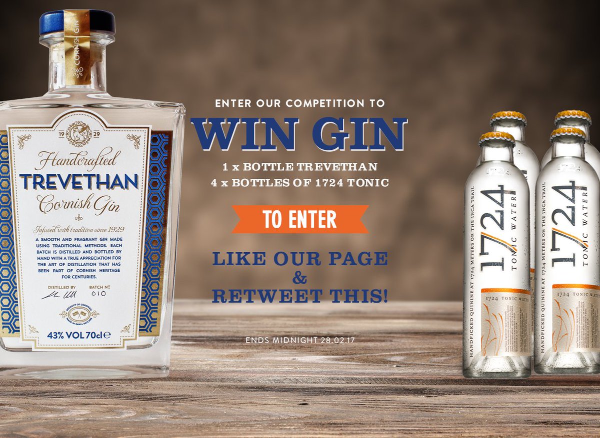 DistillerDirect's tweet photo. Back again with another cracker of a giveaway! @TrevethanGin and @1724tonic to keep you warm and fluffy in February. RT&amp;Follow18+only #gin https://t.co/vHKFQ9SatD