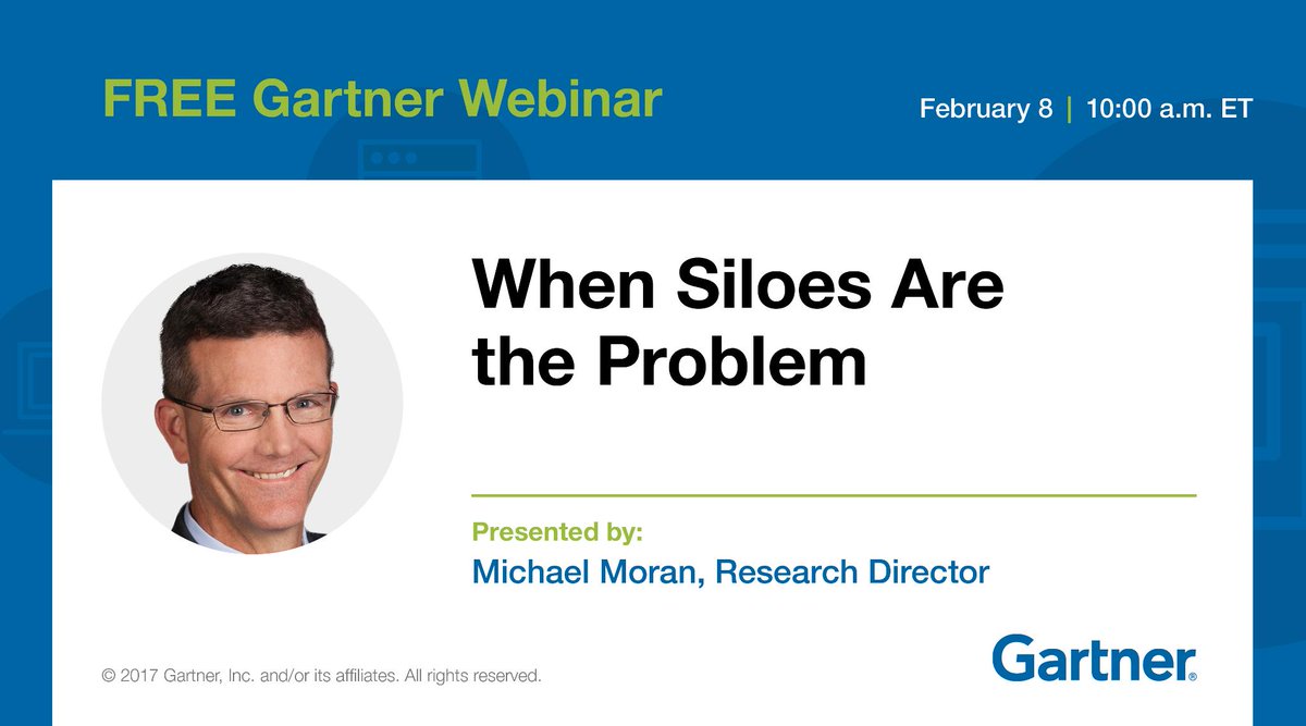 Gartner_inc's tweet photo. Webinar, 10 am ET: When Siloes Are the Problem https://t.co/waYqvBvmhJ #data #Itleaders https://t.co/3sX7DP6mOM