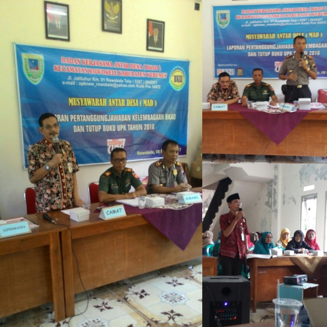 Memberikan sambutan dan pengarahan pd Musyawarah Antar Desa Laporan Pertanggungjawaban Kelembagaan BKAD dan Tutup Buku UPK 2016 Rabu 8/2/17