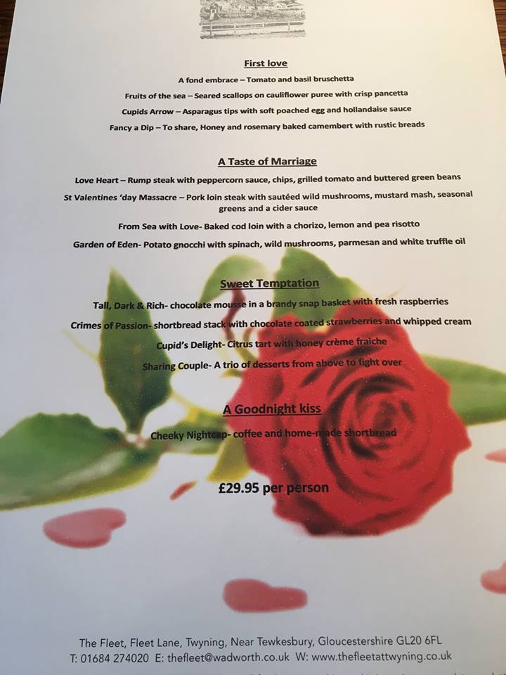 #ValentinesDay come &amp; join us here #live music from Paris Georgia , 4 courses for £29.95 per person