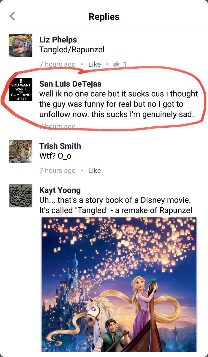 Someone blocked me because my kid looked at a Disney book with kissing God  help that guy if he ever finds out what else is on the Internet., image size:701x1200