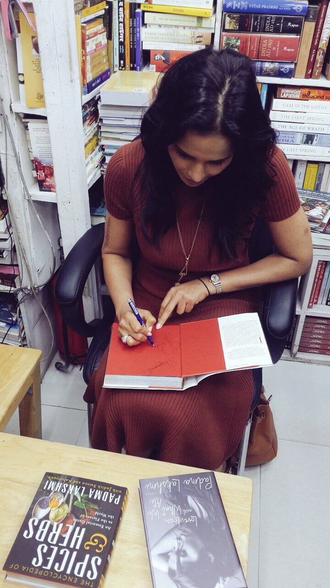 HarperCollinsIN's tweet photo. #BookSigning at Bahrisons Booksellers, Khan Market with @PadmaLakshmi. We hope all of you #Delhi folks got your copy signed! #PadmaInIndia https://t.co/fVaW4SWs72
