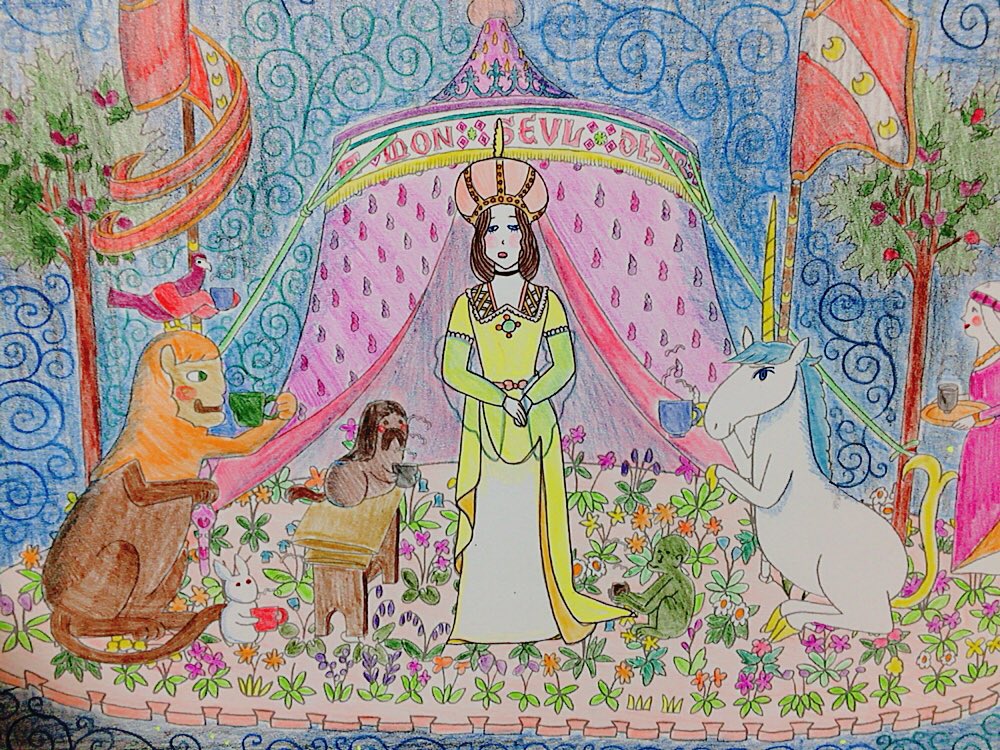 📒ぬりえシリーズNO.1🖍

貴婦人可愛く塗りました☺️💓
個人的にこの絵は夜のイメージ〜〜
#びじゅチューンぬりえ 
《<a href="/kitsutsukijanai/">井上涼　INOUE Ryo</a> 》