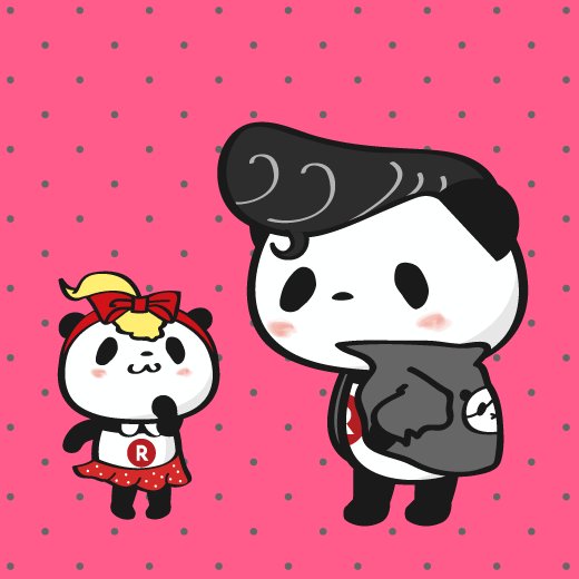 Buta お買いものパンダ 楽天パンダ 一昨年と去年の今日のお買いものパンダロカビリーの日だった ロカビリーファッションに身を包んだ2人 おパンは男性風リーゼント 耳が出てますが 笑 ジャケットのパンダマークもおしゃれ 2枚目はセット中 小